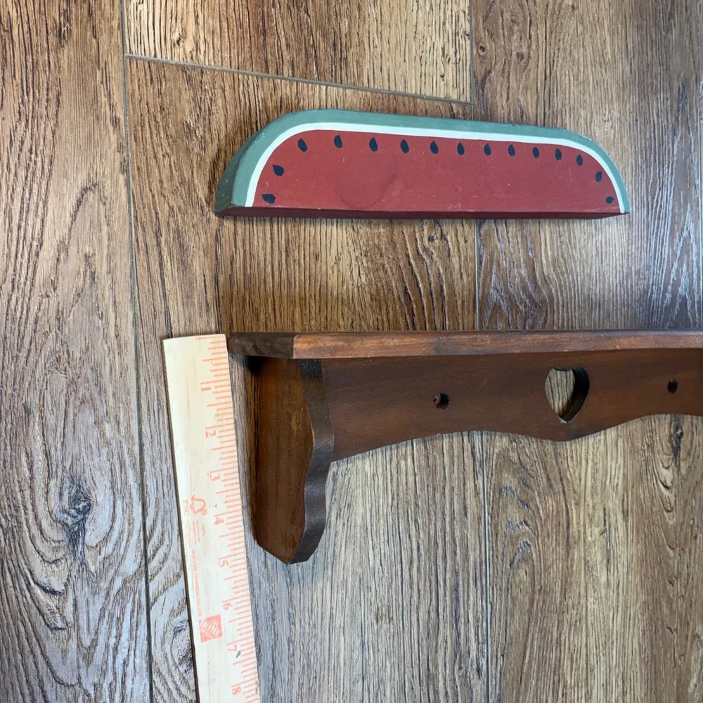 VTG Country Wood Wall Shelf Heart Cutout Watermelon Decor Farmhouse 20